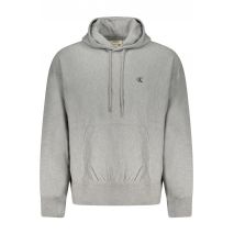 CALVIN KLEIN Ανδρική Γκρι Φούτερ Ζακέτα με Κουκούλα και Φερμουάρ