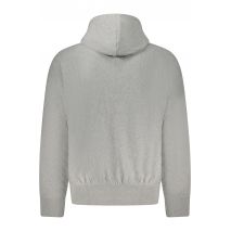 CALVIN KLEIN Ανδρική Γκρι Φούτερ Ζακέτα με Κουκούλα και Φερμουάρ