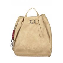 DESIGUAL Γυναικείο Μπεζ Σακίδιο Πλάτης Half Logo Luena 26WAKP15
