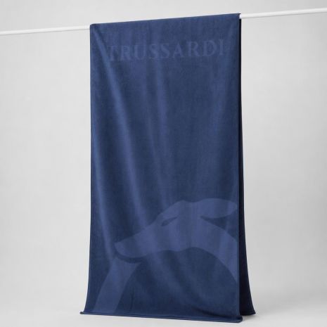 TRUSSARDI Ανδρική Πετσέτα Θαλάσσης Μπλε, 88 x 190 cm, TRU2MTW01