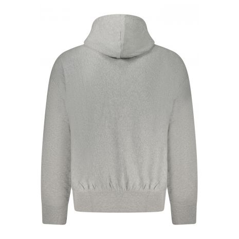 CALVIN KLEIN Ανδρική Γκρι Φούτερ Ζακέτα με Κουκούλα και Φερμουάρ