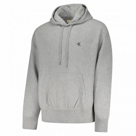CALVIN KLEIN Ανδρική Γκρι Φούτερ Ζακέτα με Κουκούλα και Φερμουάρ