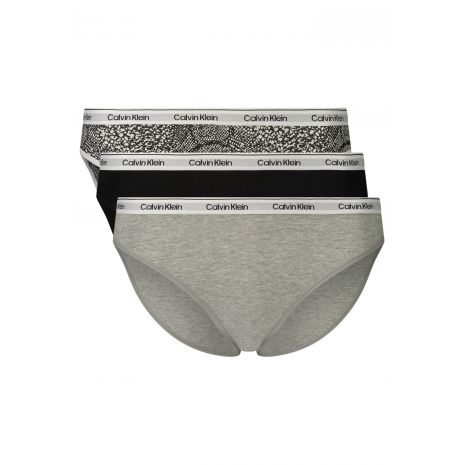 CALVIN KLEIN Γυναικεία Σλιπ Μπικίνι 3 Τεμαχίων Γκρι LV00QD5207