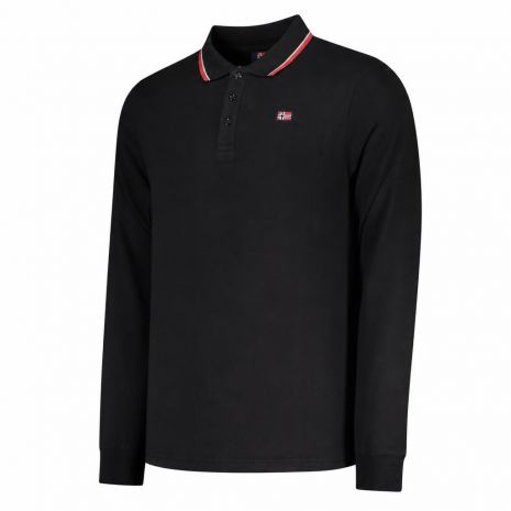 NORWAY 1963 Ανδρική Μακρυμάνικη Μπλούζα Πόλο Μαύρο XXX848871